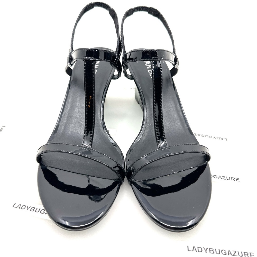 NIB Vaneli Women’s Mohan Black Patent Slip-On Style Sandals Size 7